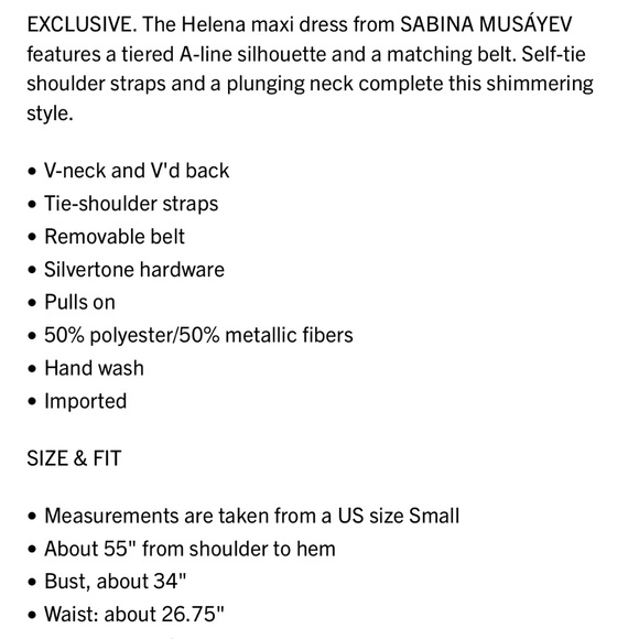 Sabina Musayev Gold Maxi Dress - Picture 4 of 7